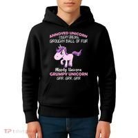 Annoyed Unicorn Funny Kids Hoodie thumb 4