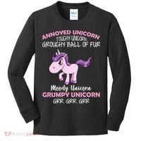 Annoyed Unicorn Funny Kids Long Sleeve Shirt thumb 0