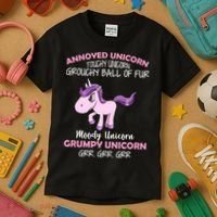 Annoyed Unicorn Funny Kids T-Shirt thumb 3