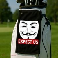 Anonymous Expect Us Internet Golf Towel thumb 2