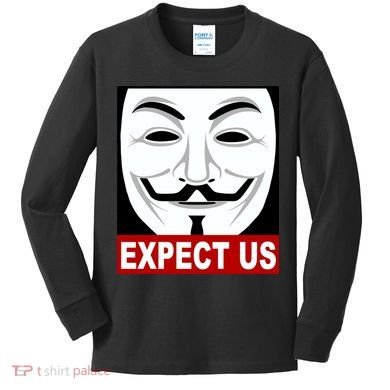 Anonymous Expect Us Internet Kids Long Sleeve Shirt