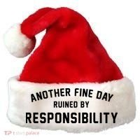 Another Fine Day Ruined By Responsibility Santa Hat thumb 0