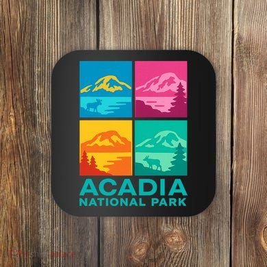 Acadia National Park Warhol Style Coaster