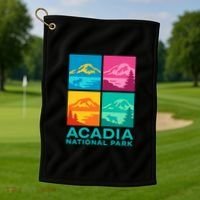 Acadia National Park Warhol Style Golf Towel thumb 1