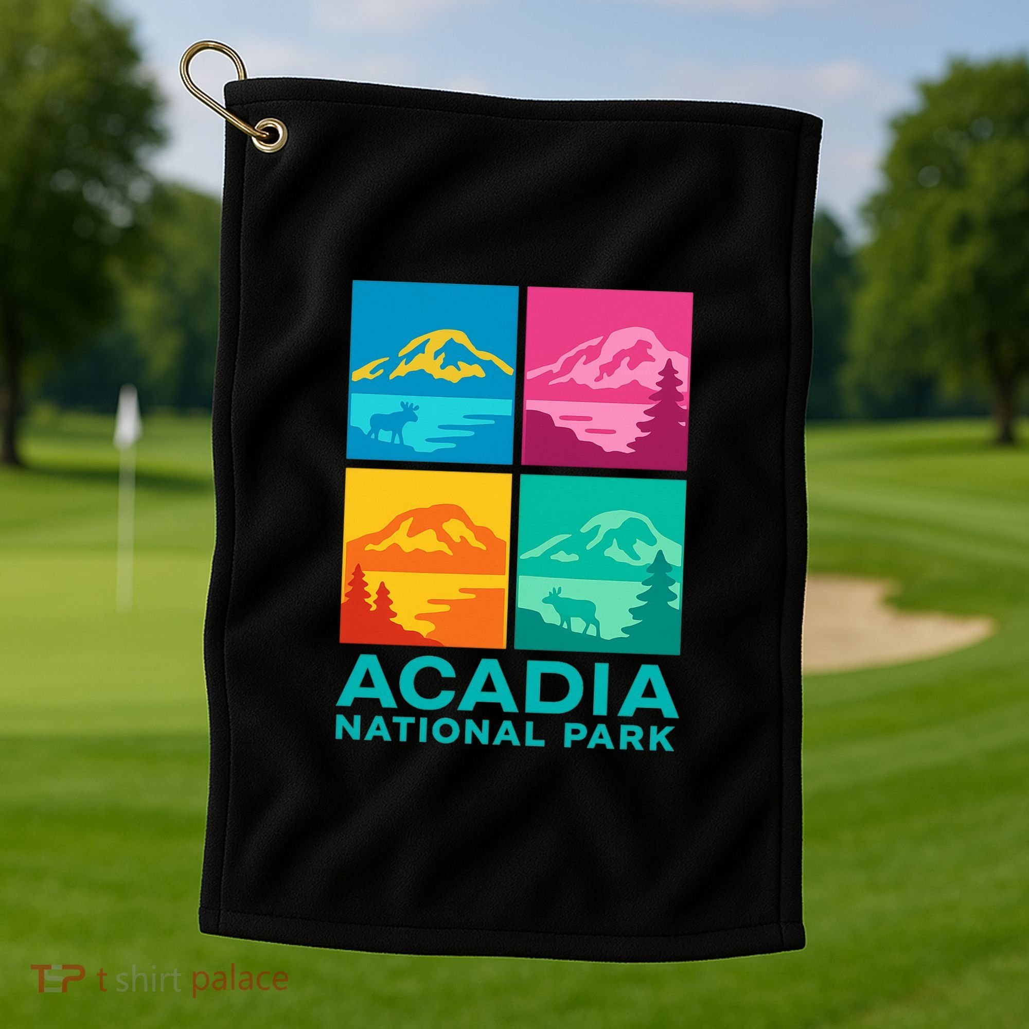 Acadia National Park Warhol Style Golf Towel