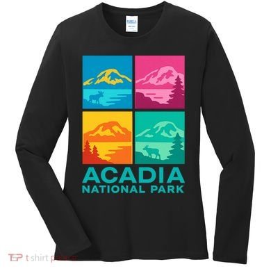 Acadia National Park Warhol Style Women's Long Sleeve Shirt