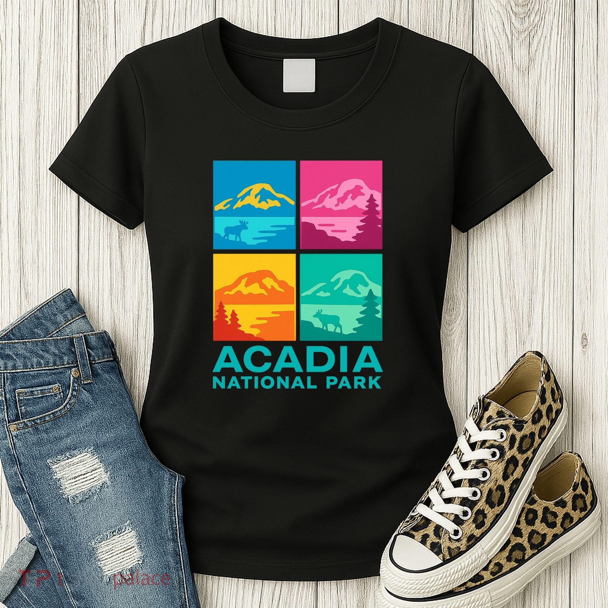 Acadia National Park Warhol Style Women's T-Shirt