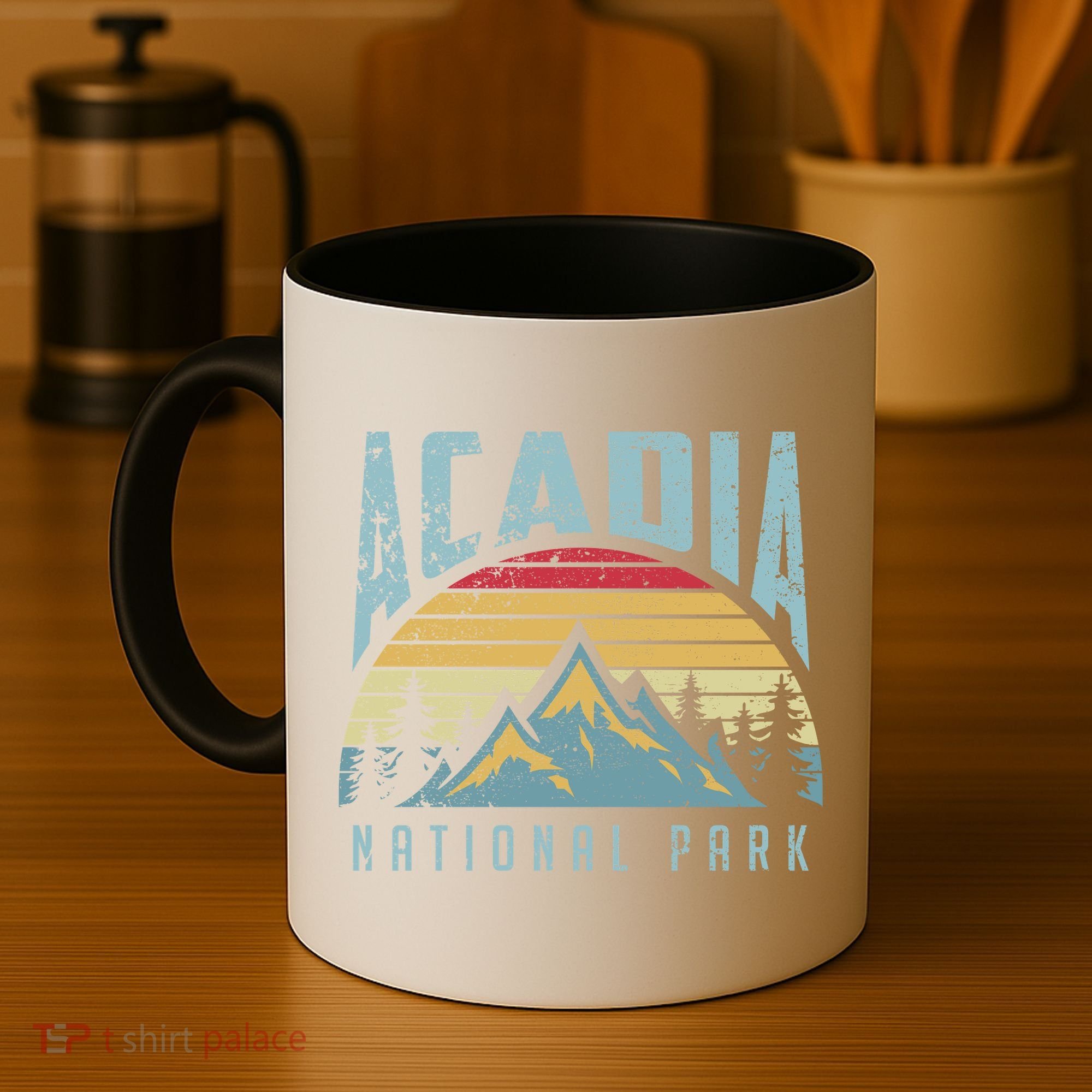 Acadia National Park Maine Mountains Retro Gift Coffee Mug