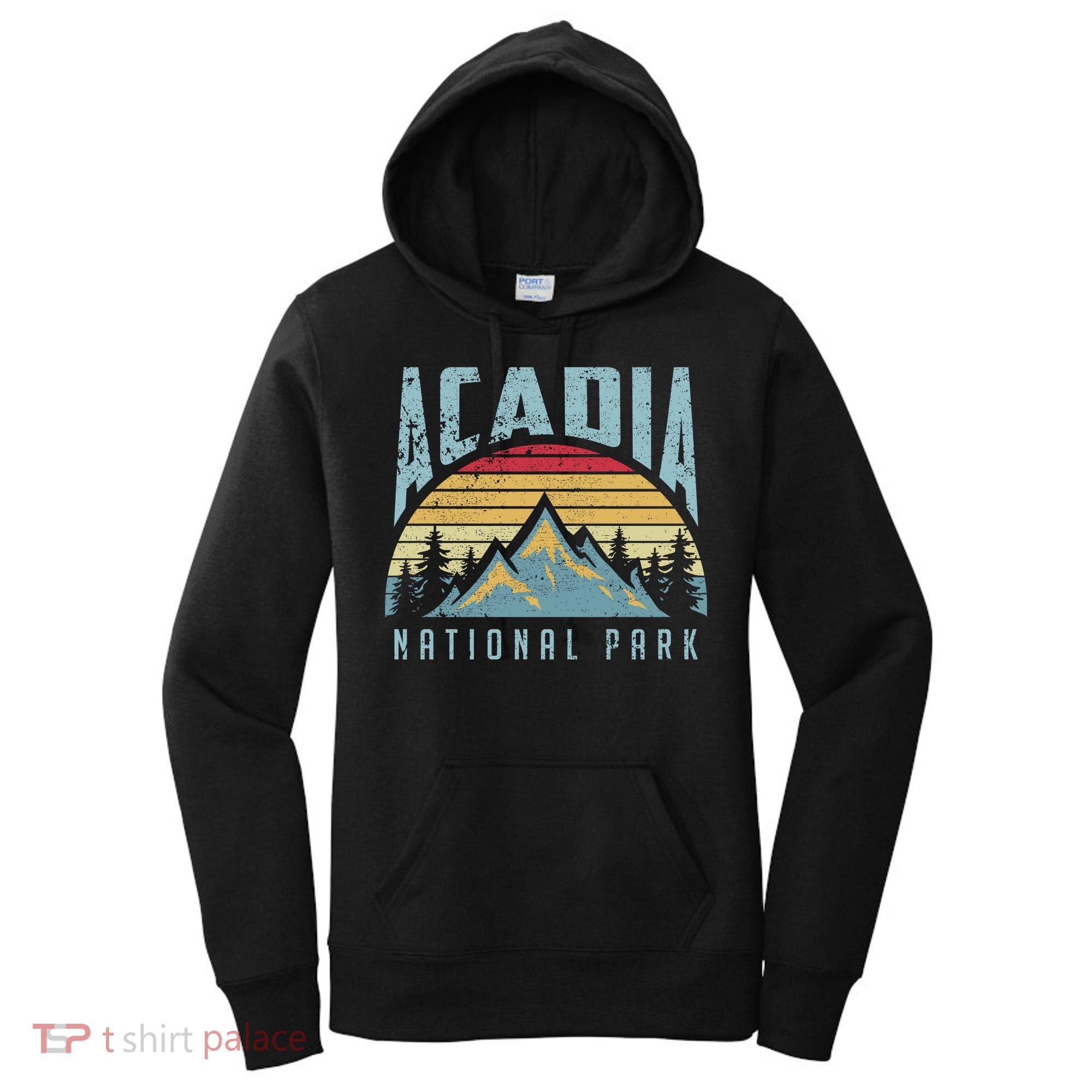 Acadia National Park Maine Mountains Retro Gift Women's Hoodie