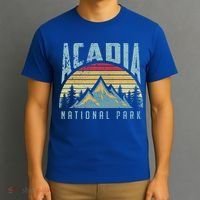 Acadia National Park Maine Mountains Retro Gift T-Shirt thumb 3