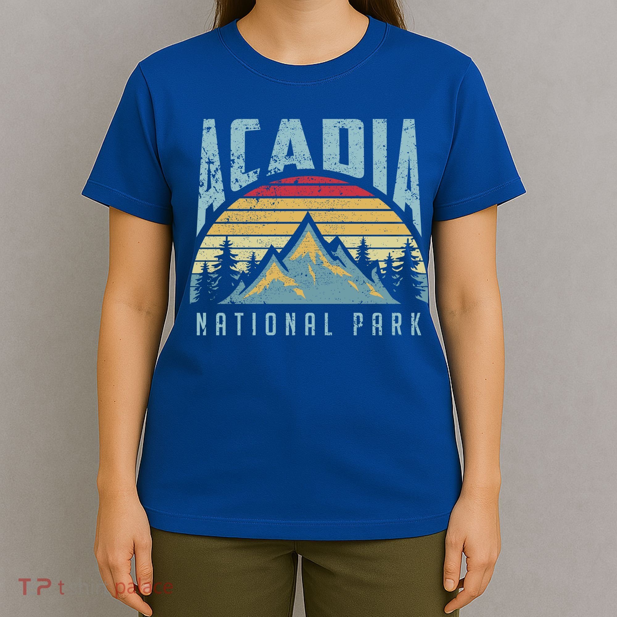 Acadia National Park Maine Mountains Retro Gift T-Shirt