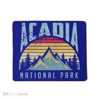 Acadia National Park Maine Mountains Retro Gift Mousepad thumb 0