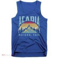 Acadia National Park Maine Mountains Retro Gift Tank Top thumb 0