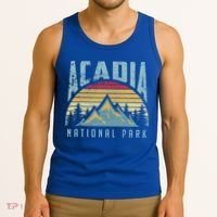 Acadia National Park Maine Mountains Retro Gift Tank Top thumb 3