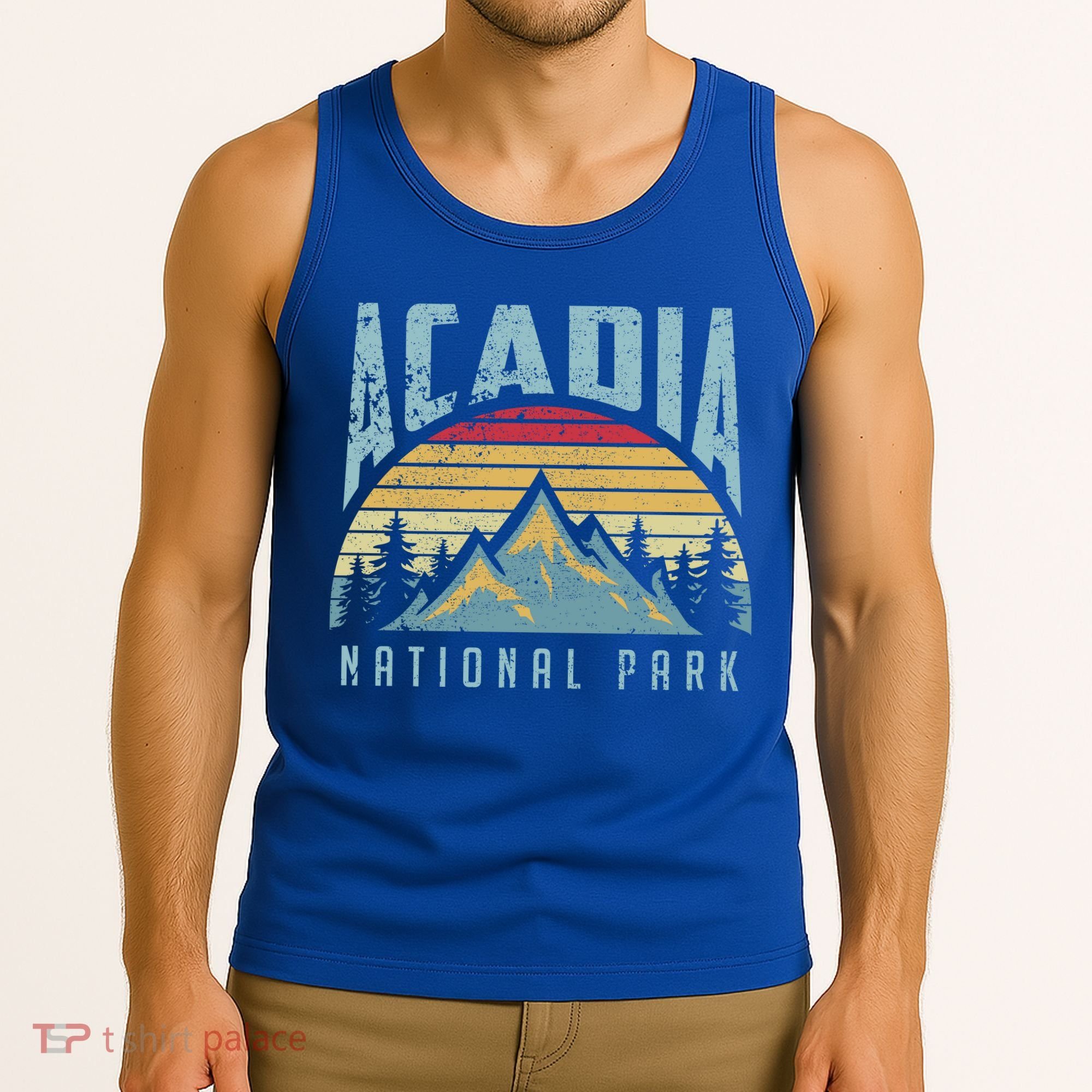 Acadia National Park Maine Mountains Retro Gift Tank Top
