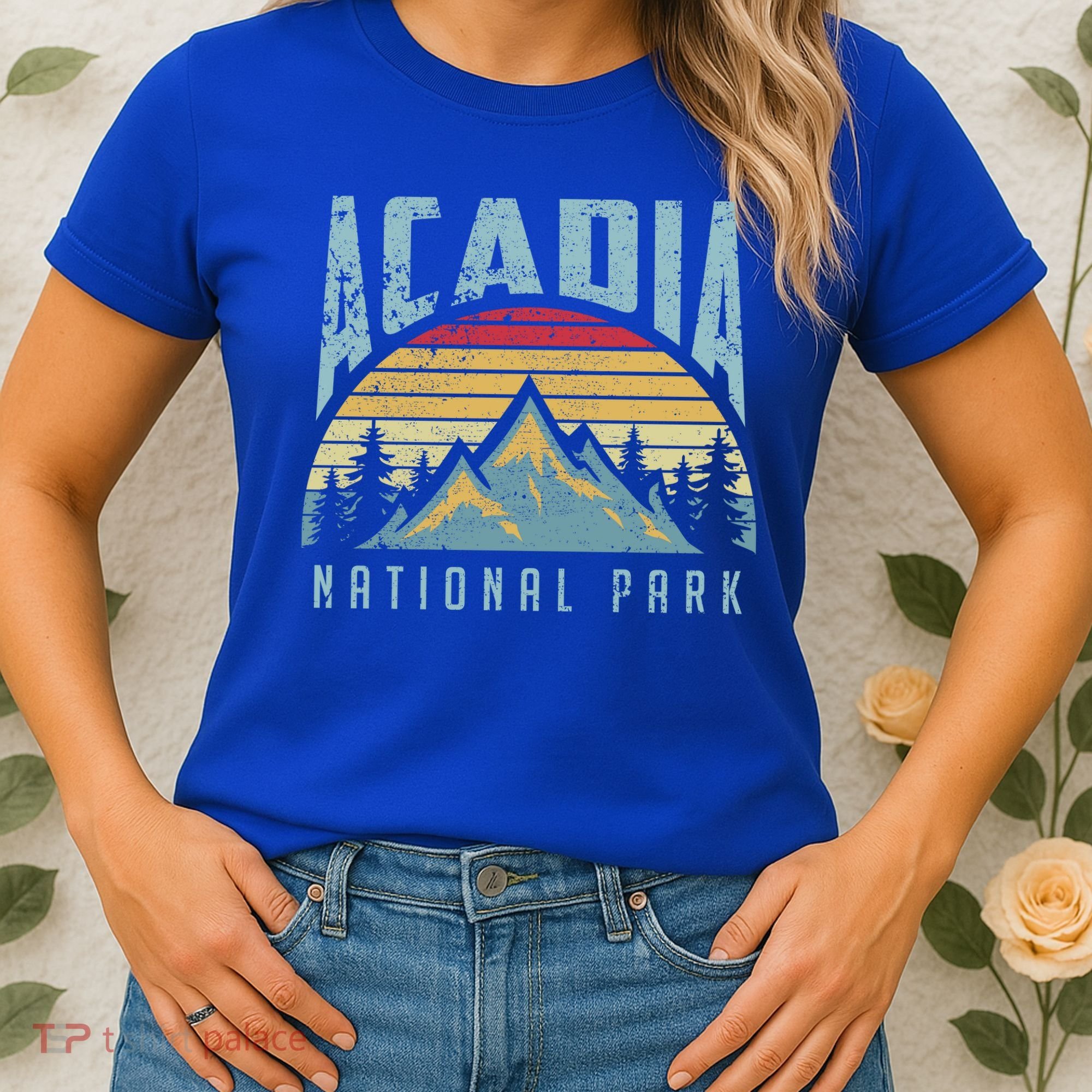 Acadia National Park Maine Mountains Retro Gift Women's T-Shirt