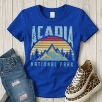 Acadia National Park Maine Mountains Retro Gift Women's T-Shirt thumb 3