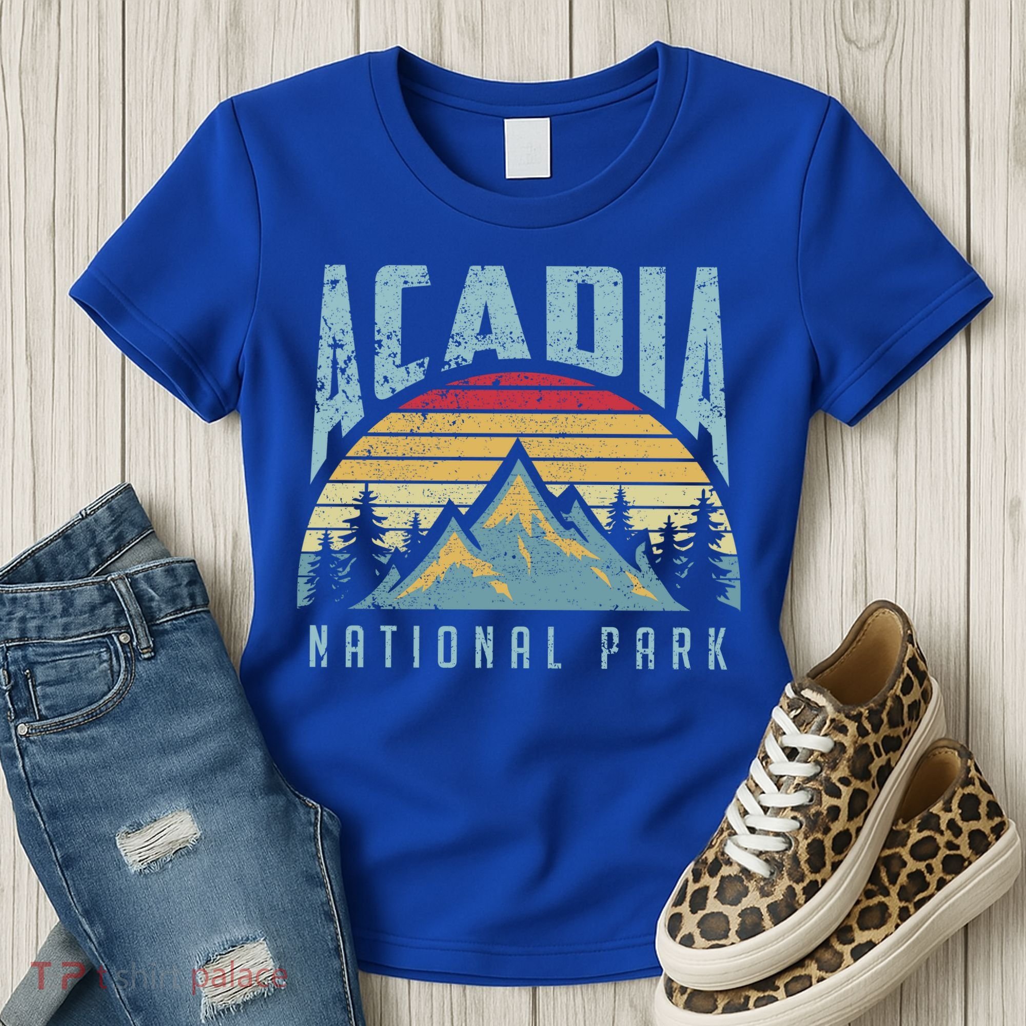 Acadia National Park Maine Mountains Retro Gift Women's T-Shirt