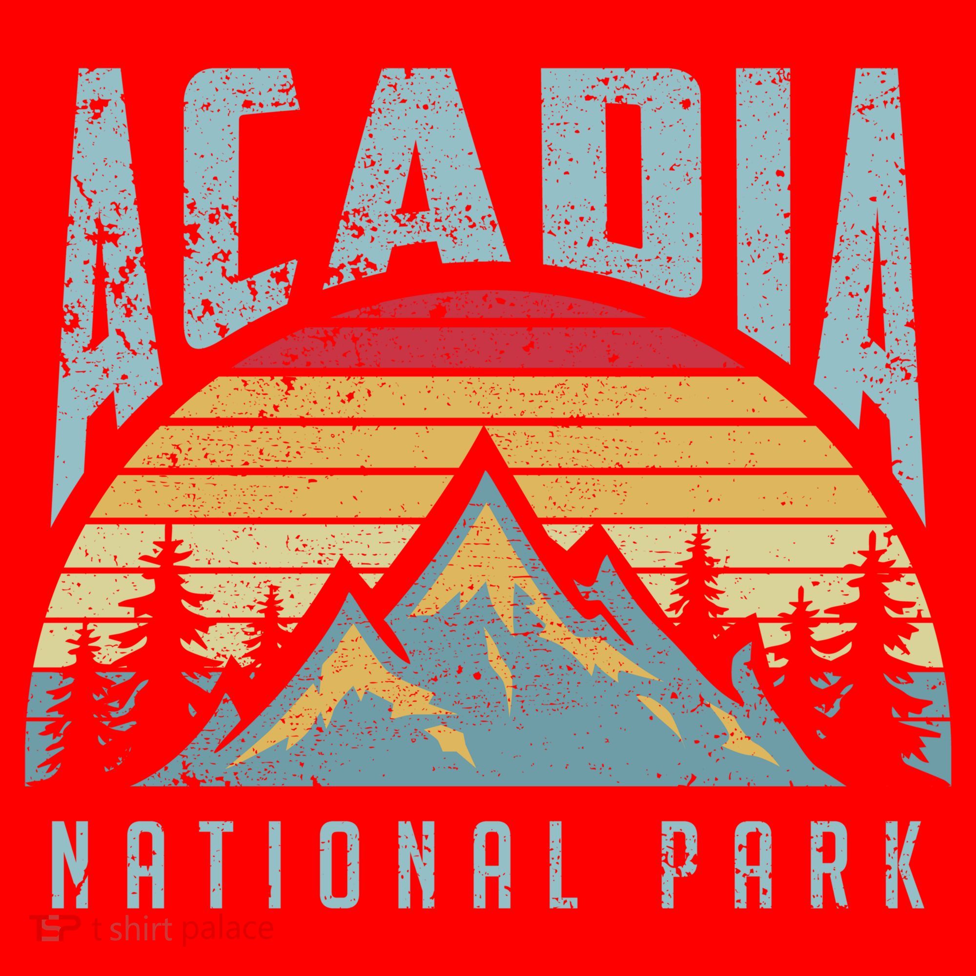 Acadia National Park Maine Mountains Retro Gift Santa Hat