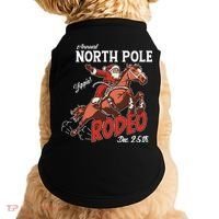 Annual North Pole Rodeo Western Christmas Cowboy Santa Doggie Tank thumb 0