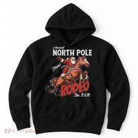 Annual North Pole Rodeo Western Christmas Cowboy Santa Hoodie thumb 0