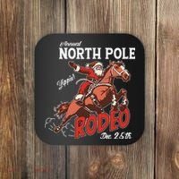 Annual North Pole Rodeo Western Christmas Cowboy Santa Coaster thumb 0