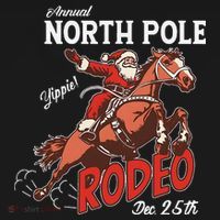 Annual North Pole Rodeo Western Christmas Cowboy Santa Women's Hoodie thumb 2