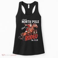 Annual North Pole Rodeo Western Christmas Cowboy Santa Women's Tank Top thumb 0