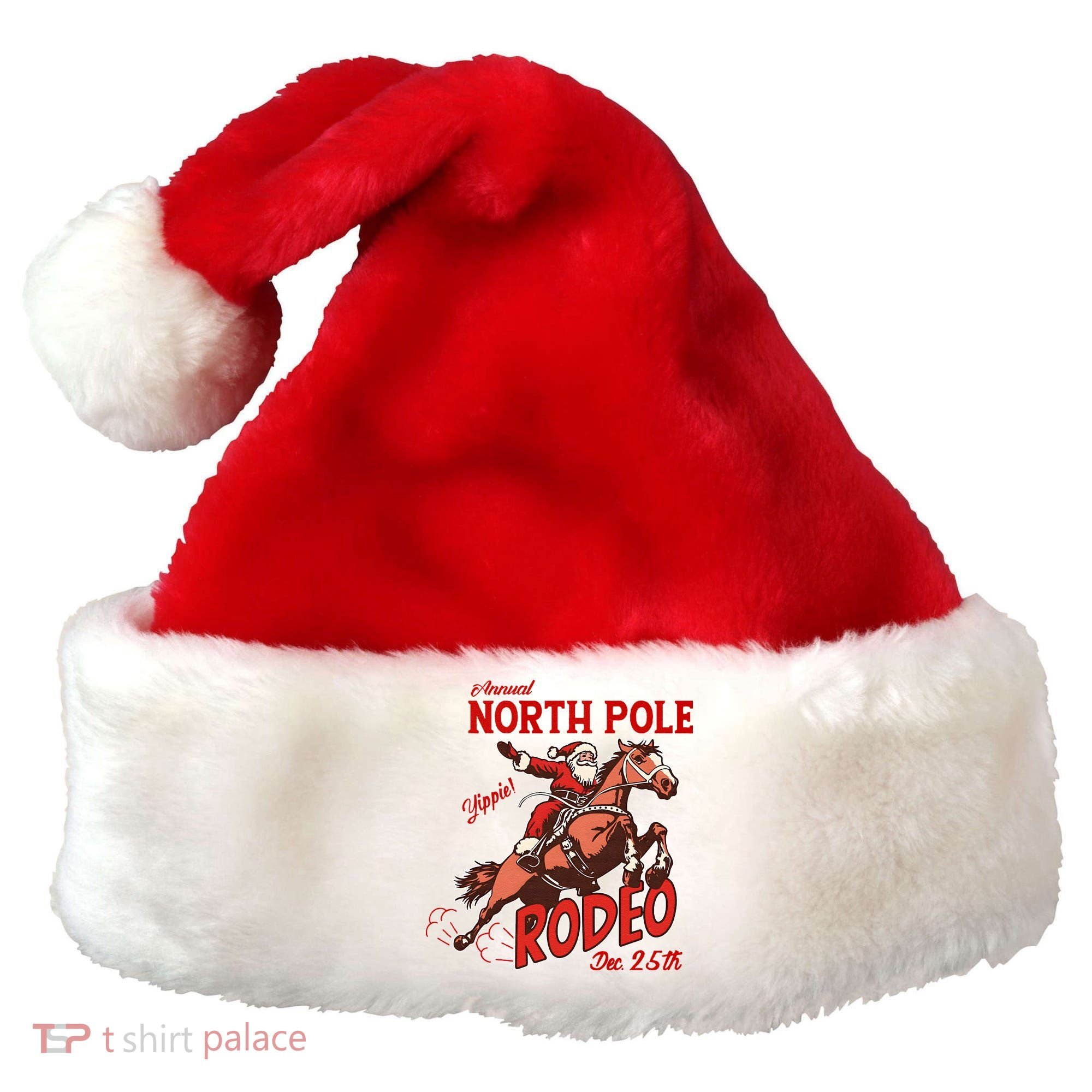 Annual North Pole Rodeo Western Christmas Cowboy Santa Santa Hat