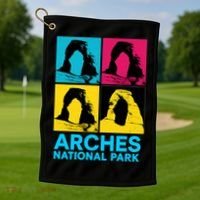 Arches National Park Warhol Style Golf Towel thumb 1