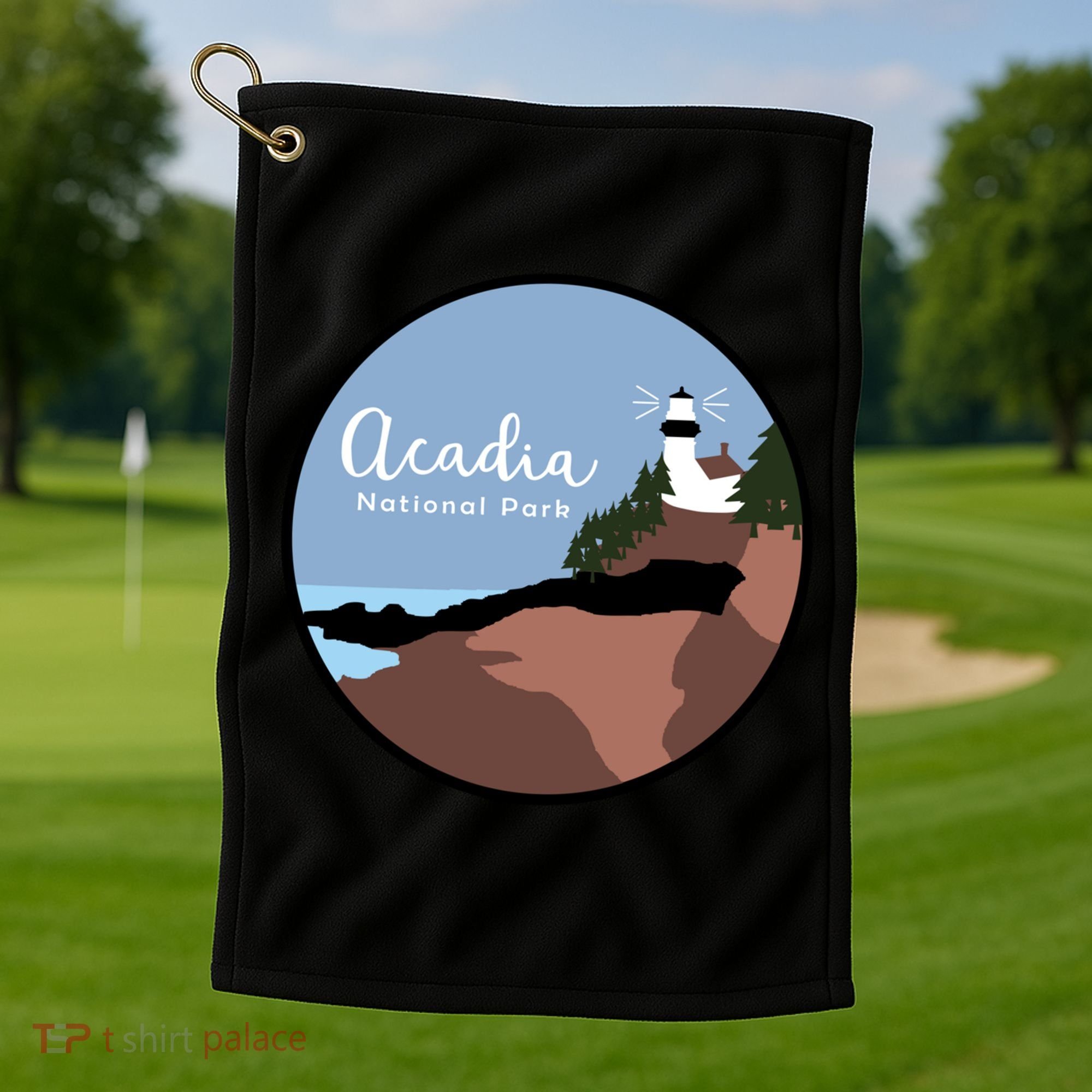 Acadia National Park 1916 Maine Bar Harbor Gift Golf Towel