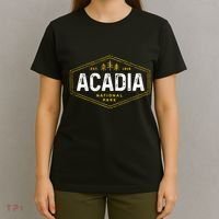 Acadia National Park Vintage Tree Hexagon Badge Hiking T-Shirt thumb 4