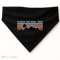 Acadia National Park Retro Mountain Lines Camping Hiking USA-Made Doggie Bandana thumb 0