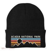 Acadia National Park Retro Mountain Lines Camping Hiking Beanie thumb 0
