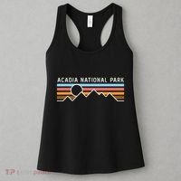Acadia National Park Retro Mountain Lines Camping Hiking Women's Tank Top thumb 3