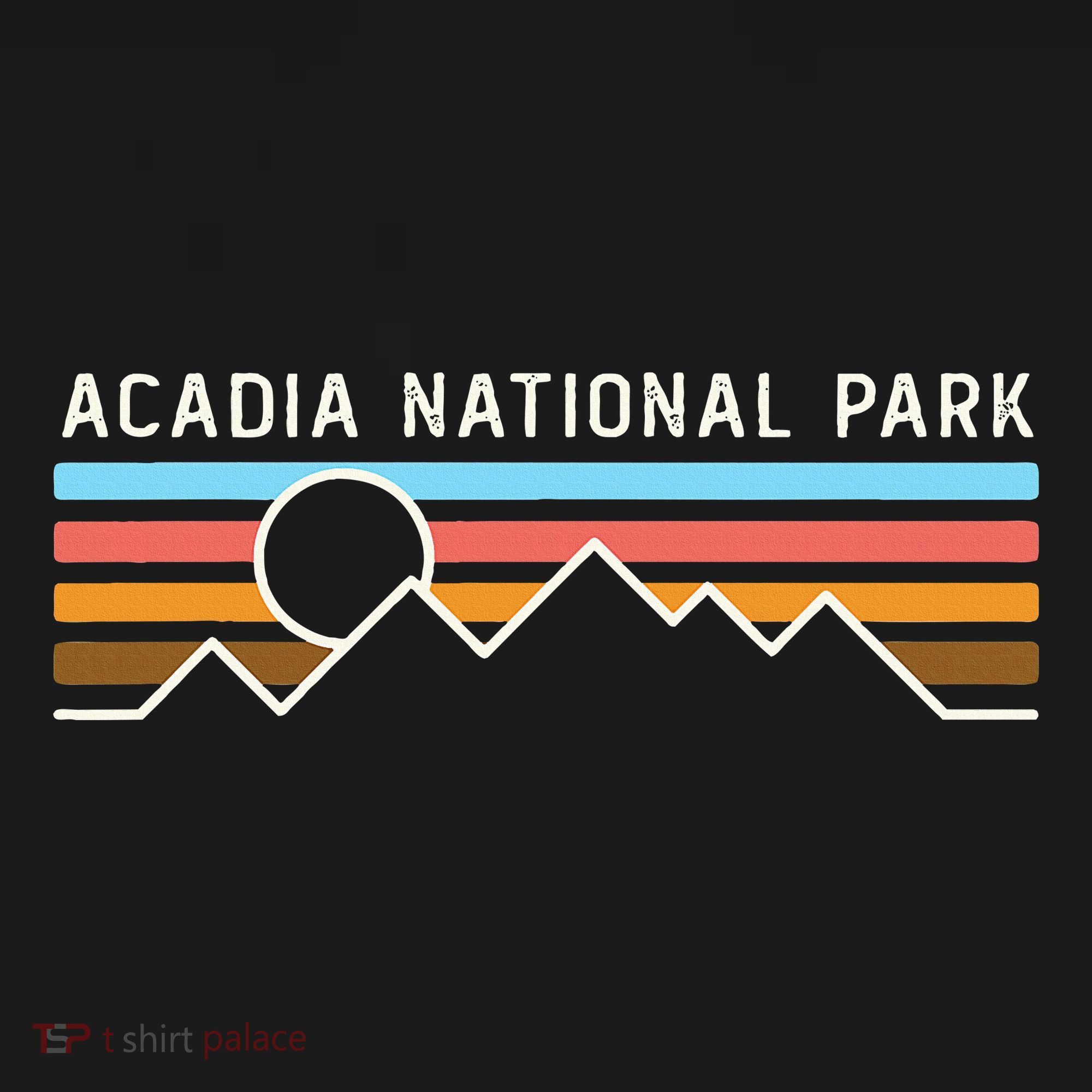 Acadia National Park Retro Mountain Lines Camping Hiking Women's Tank Top