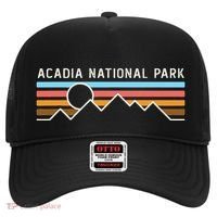Acadia National Park Retro Mountain Lines Camping Hiking Hat thumb 0