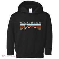 Acadia National Park Retro Mountain Lines Camping Hiking Toddler Hoodie thumb 0
