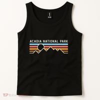 Acadia National Park Retro Mountain Lines Camping Hiking Tank Top thumb 2
