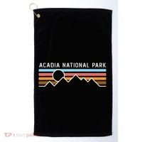 Acadia National Park Retro Mountain Lines Camping Hiking Golf Towel thumb 0