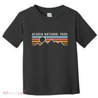 Acadia National Park Retro Mountain Lines Camping Hiking Toddler T-Shirt thumb 0