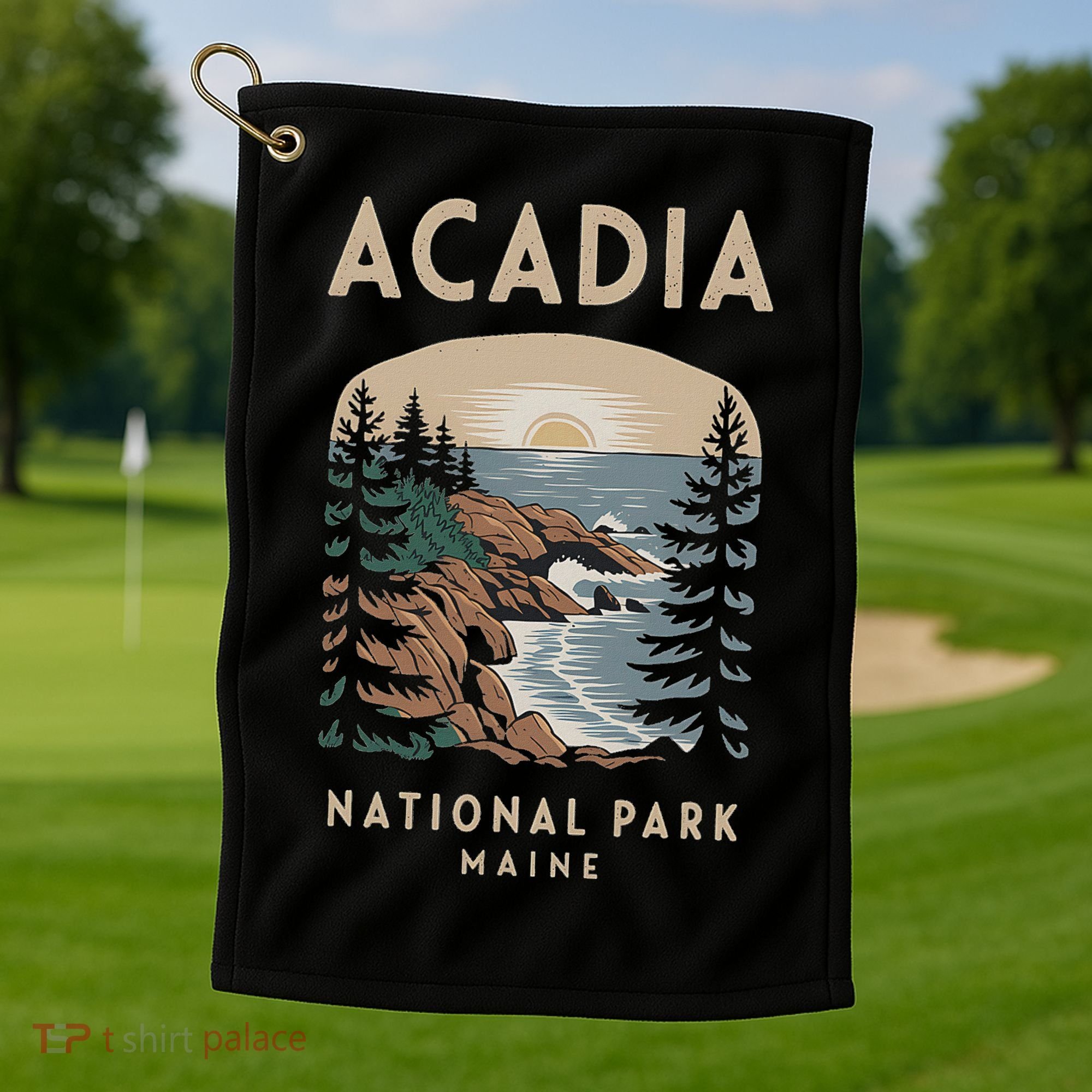 Acadia National Park Maine Scenic View Golf Towel