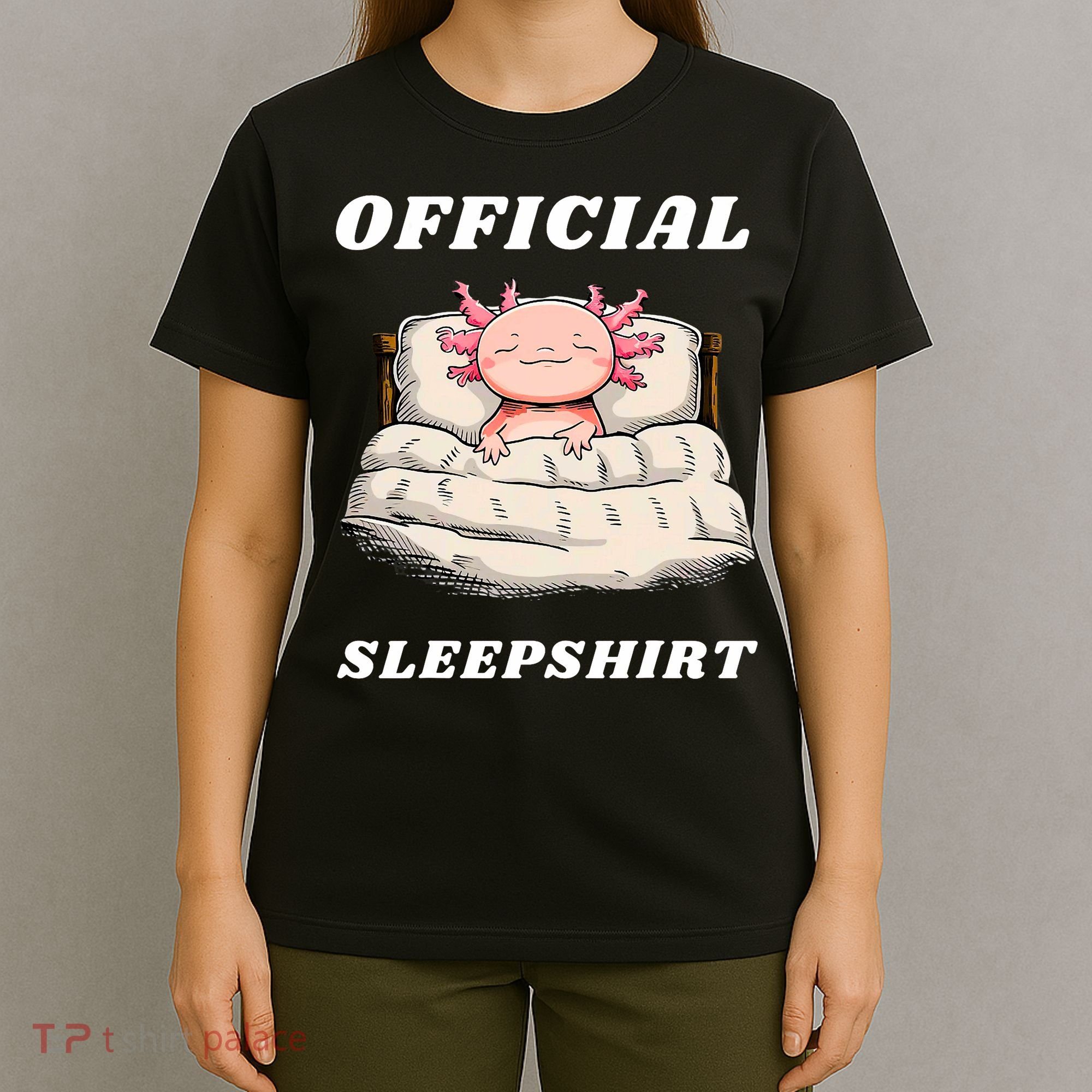Axolotl Nap Pajamas Offici.al Napping Nightgown Funny  T-Shirt
