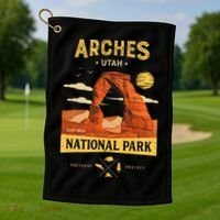 Arches National Park Delicate Arch Golf Towel thumb 1