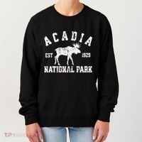 Acadia National Park Maine Nature Hike Moose Outdoors Women's Sweatshirt thumb 0