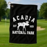 Acadia National Park Maine Nature Hike Moose Outdoors Golf Towel thumb 1