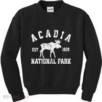 Acadia National Park Maine Nature Hike Moose Outdoors Kids Sweatshirt thumb 0
