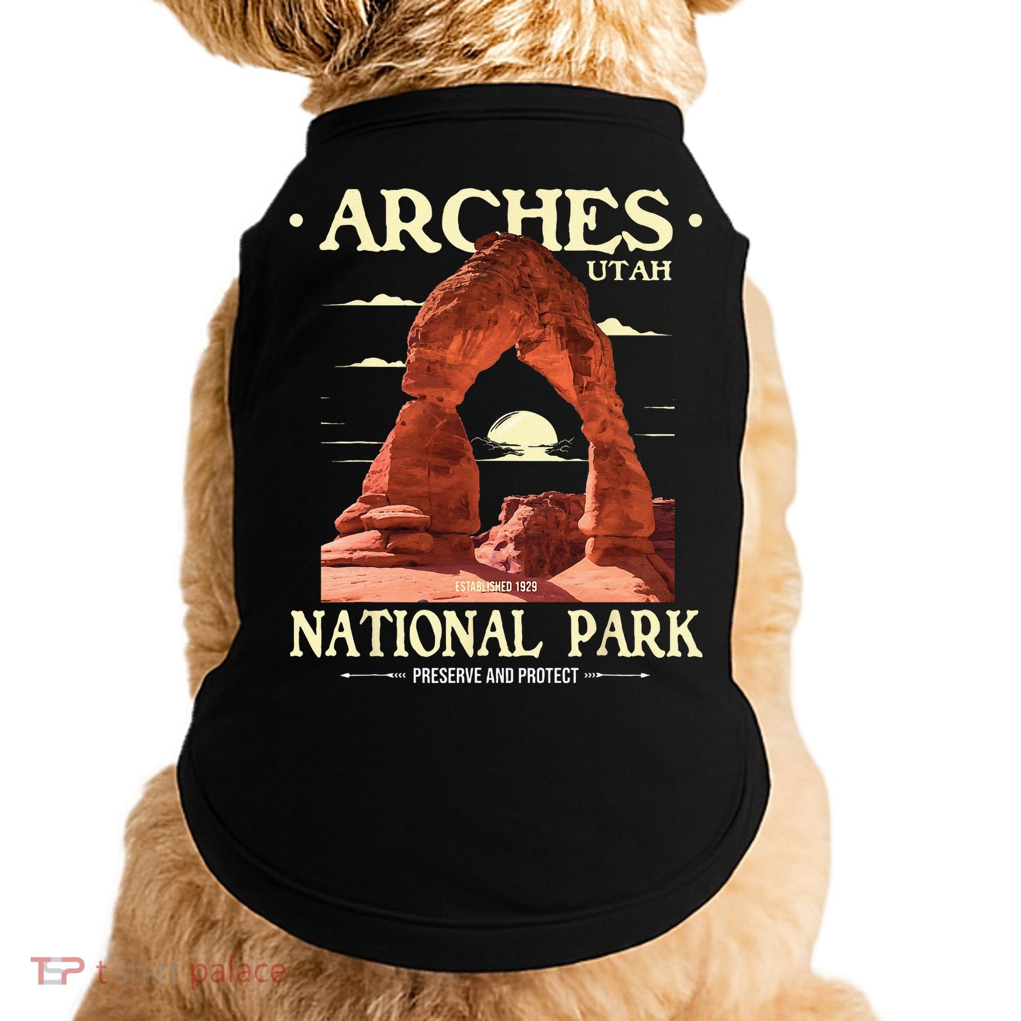 Arches National Park Retro Hiking & Camping Lover Doggie Tank