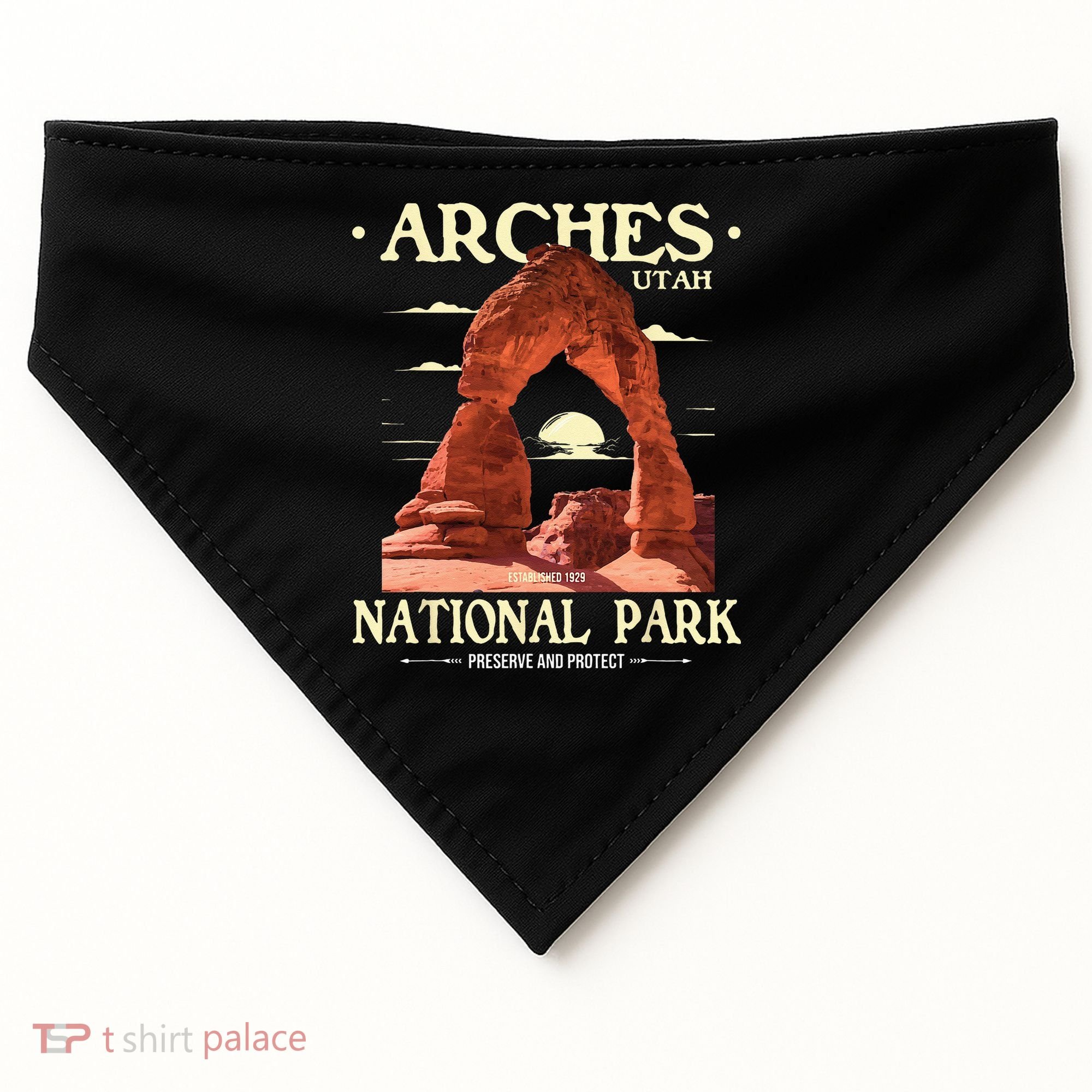 Arches National Park Retro Hiking & Camping Lover USA-Made Doggie Bandana