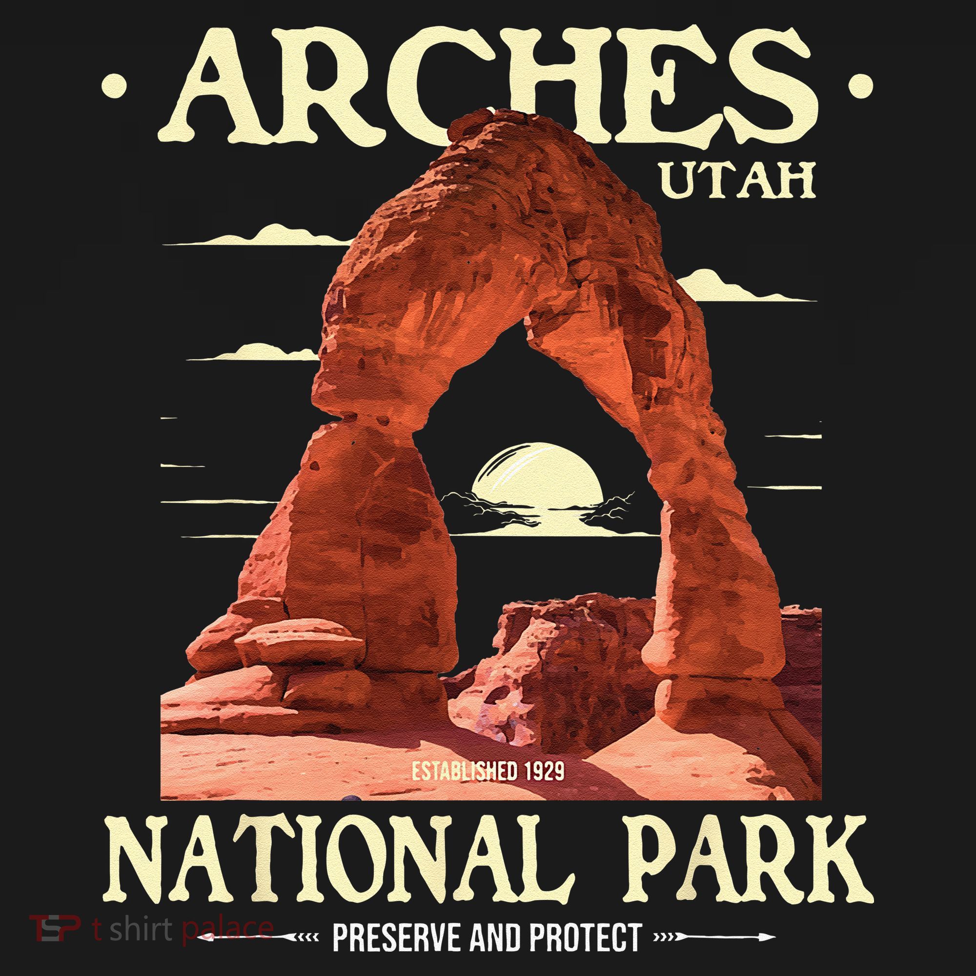 Arches National Park Retro Hiking & Camping Lover Mousepad